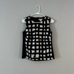 Liz Claiborne Black and White Checkered Blouse